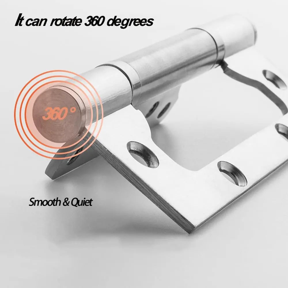 6 Pieces 4x 3 inch Non Mortise Door Hinges, Stainless Steel Door Hinges with Mounting Screws, Brushed Surface Door Hinge