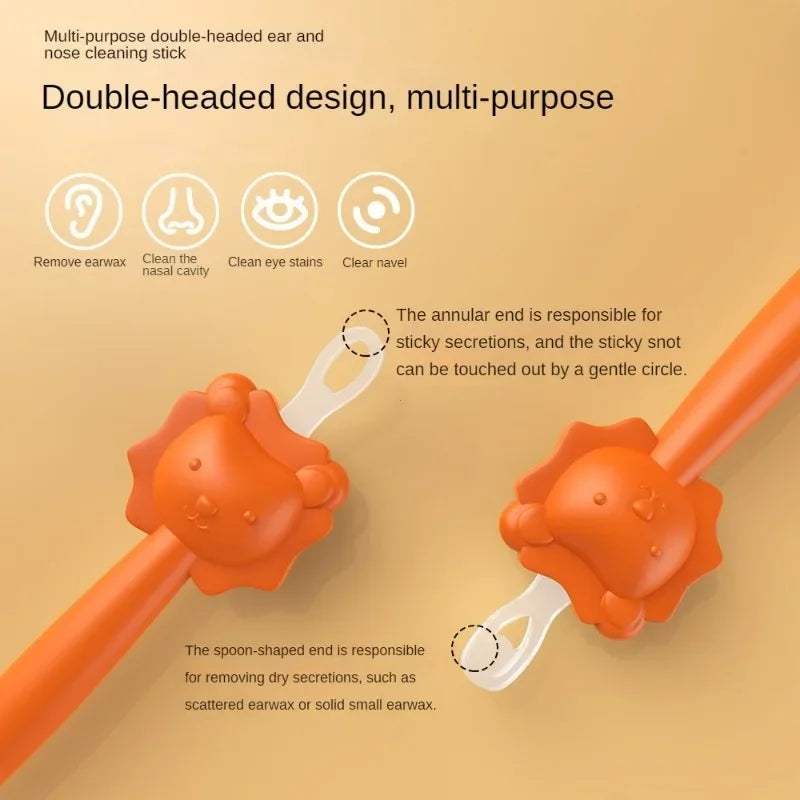 2026 New models Baby Cleaner Spoon Double-headed Soft Wax Curette Picker Nose Cleaner Silicone Ear Wax Pickers Clean Tweezers