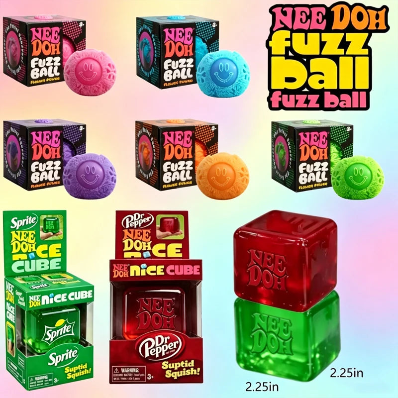 NeeDoh Fuzz Ball Series Desktop decompress Ornament Stress Relief Toys Squishy Toys for Under Pressure Fun Soft Stress Ball gift