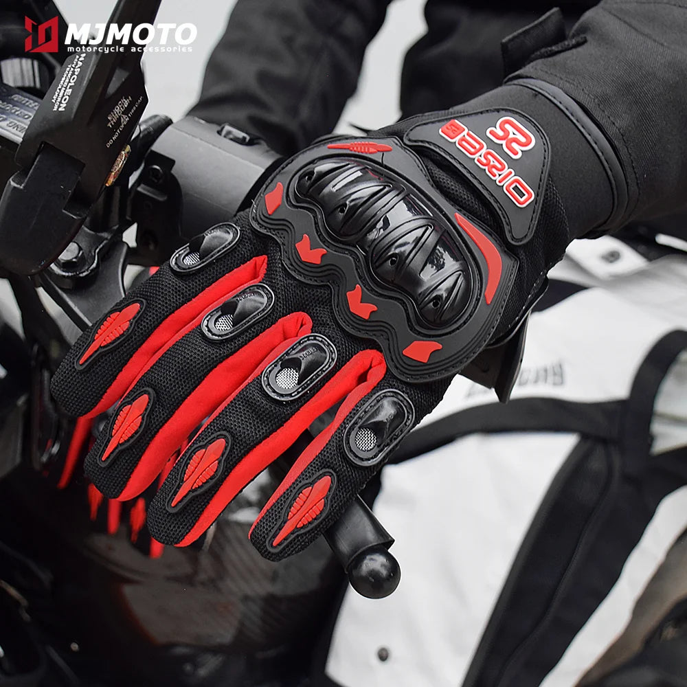Ummer Breathable Full Finger Motorcycle Gloves Non-slip Wear-resistant Motocross Racing Gloves Touch Screen Moto Biker Gloves