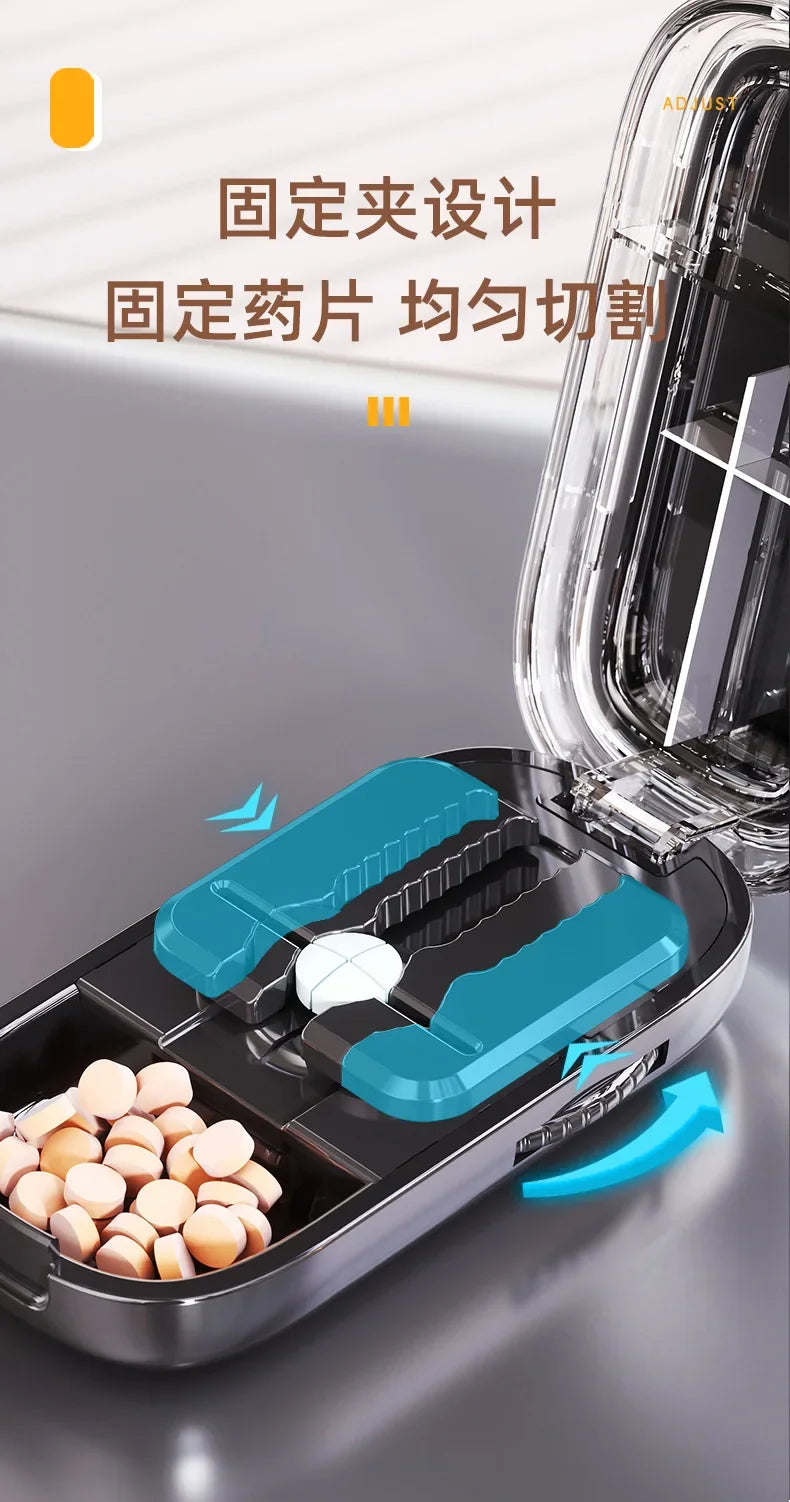 New Quartering Pill Cutter Storage Box Portable Drug Tablet Medicine Dustproof Divider Organizer Crusher Pill Cutter