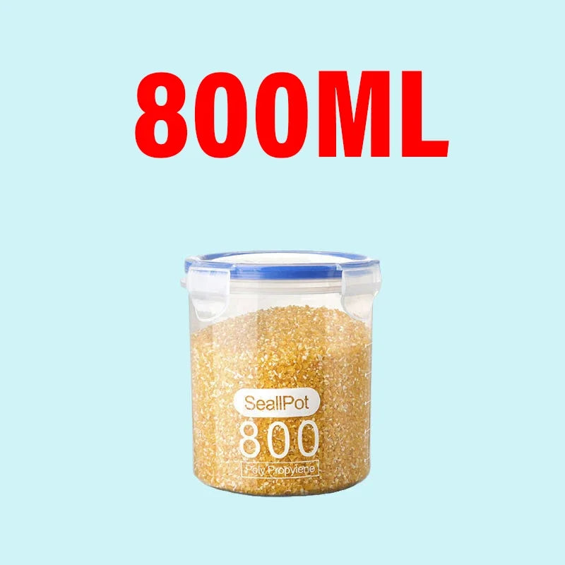 Plastic Sealed Storage Tank Large Capacity Clear Airtight Kitchen Organizer Grain Crisper Have Scale Spice Container Jars New