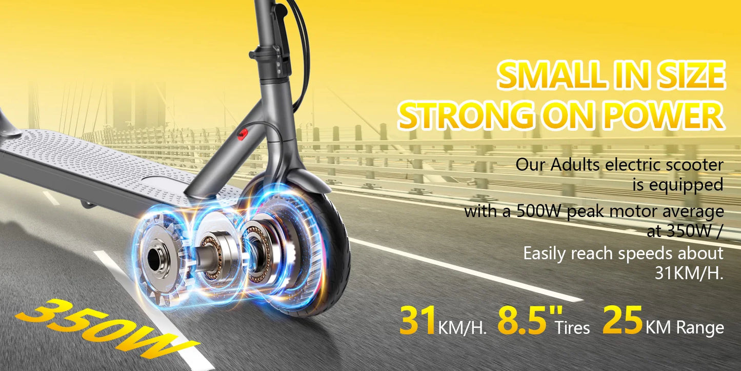 AOVOPRO Adult Electric Scooter 36V 7.8AH Battery 350W Powerful Motor Maximum Speed: 19 mph miles App Control Supported 8.5-inch