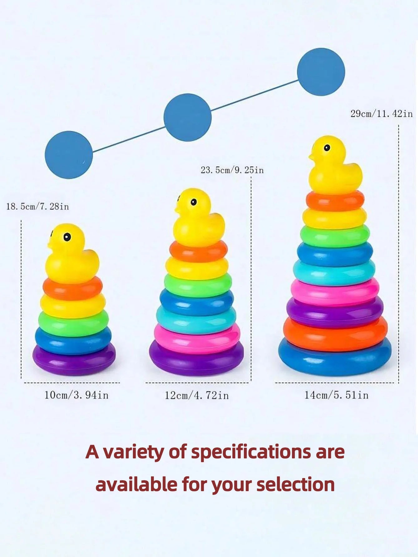 Yellow duck Rainbow Tower Stacked Circle toy plastic rainbow Circle toy  Circle toss toy Interactive game Birthday gifts
