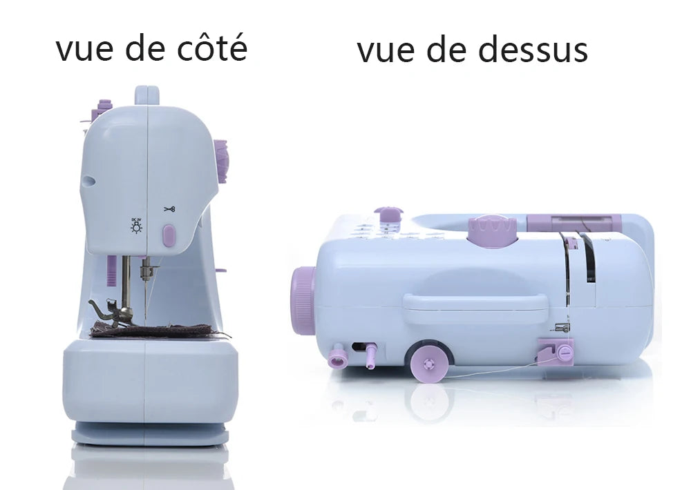 Inne Portable Sewing Machine Mini Electric Household Crafting Mending Overlock 12 Stitches with Presser Foot Pedal Beginners
