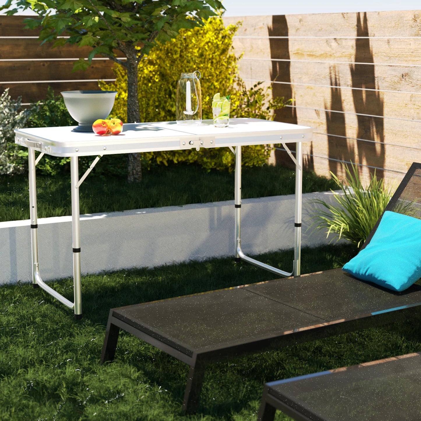 Folding Picnic Table Outdoor,Folding computer table for Homework Compact Handy Camping Table Garden Party BBQ,Multi-Purpose
