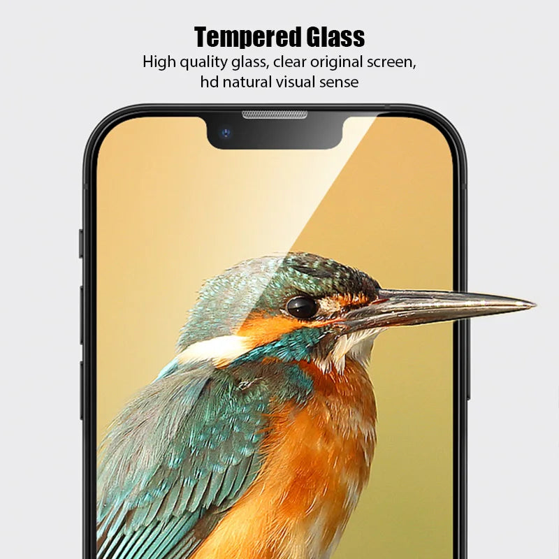 4PCS Tempered Glass for iPhone 11 12 13 14 15 16 17 Pro Max Screen Protector for iPhone 13 12 Mini 16 15 14 Plus XR X/XS Glass