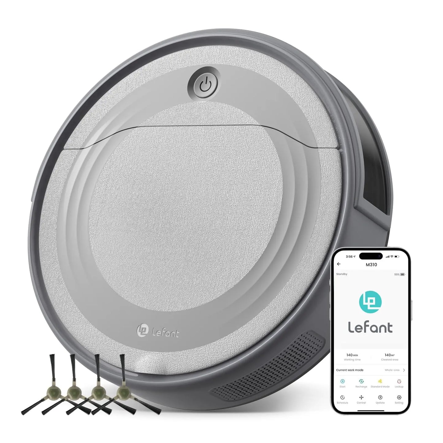 Lefant M310 Robot Vacuum Cleaner 4500PA Powerful Suction 180 Minutes,App/Alexa Control Ideal for Pet Hair and Hard Floors