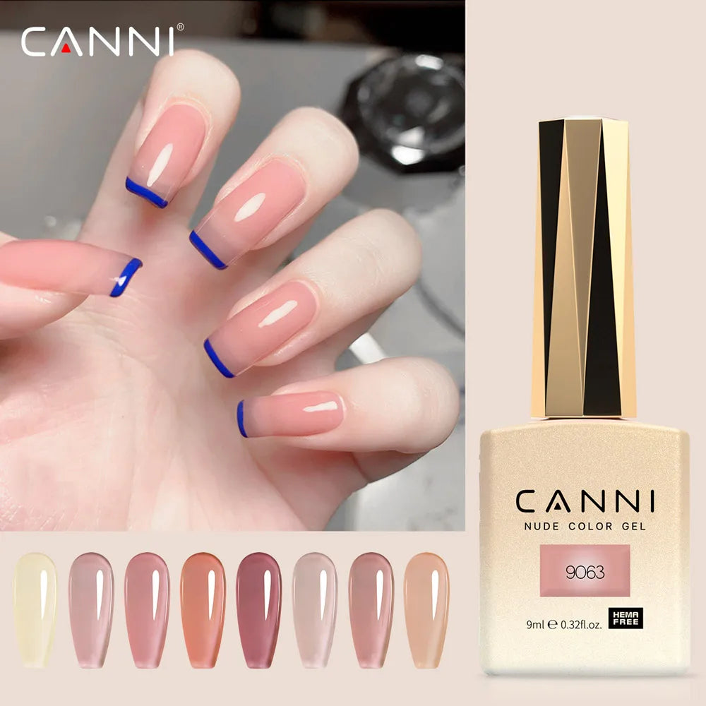 Canni Nail Gel Polish Jelly Nude Color HEMA FREE TPO FREE 9ml Transparent Semi Permanent Natural Nude French Nail Gel Lacquer