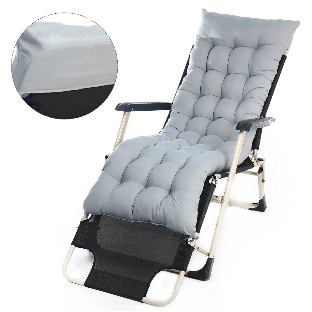 10CM Thick Premium Outdoor Sun Lounger Cushion Pad ,UV Resistant Non-Slip Polyester Fabric with Hip Support Design, Grey