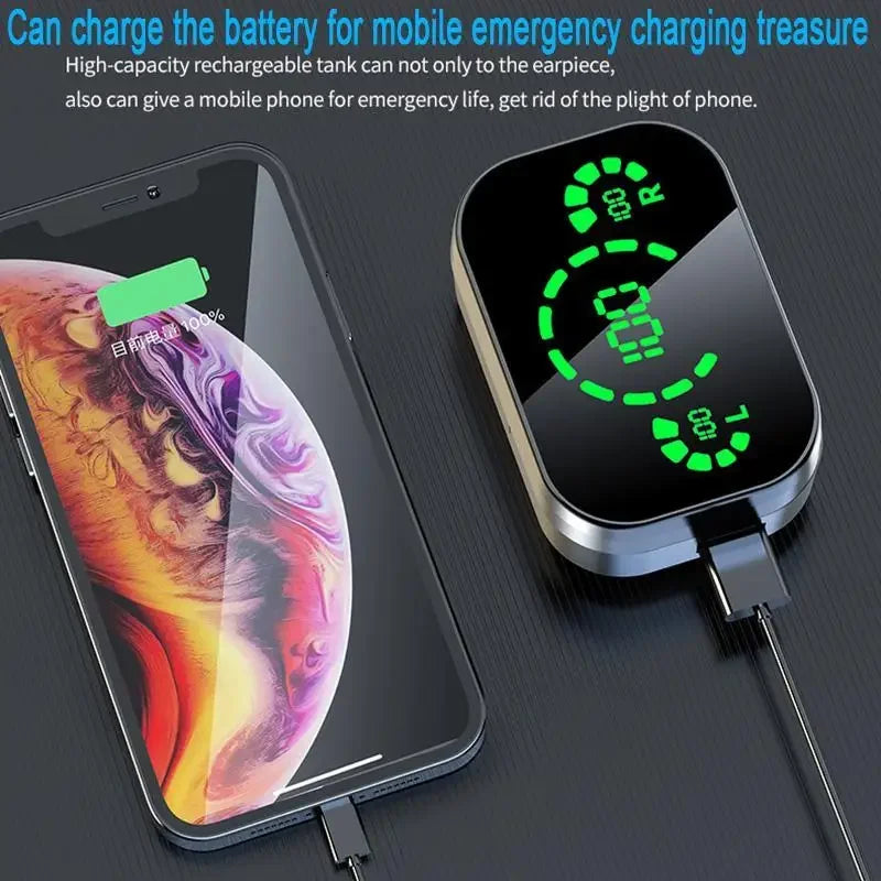 Original YD03 TWS Earphone Flashlight Wireless Headset 9D Noise Reduction New 5.2 Bluetooth Headphone With LED Power Display
