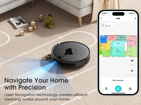 Lubluelu 6500Pa Sweeping Robot Vacuum Cleaner with Mapping Self Collection Dust App Control Dragging Cleaning Sweep Floor for Home Office