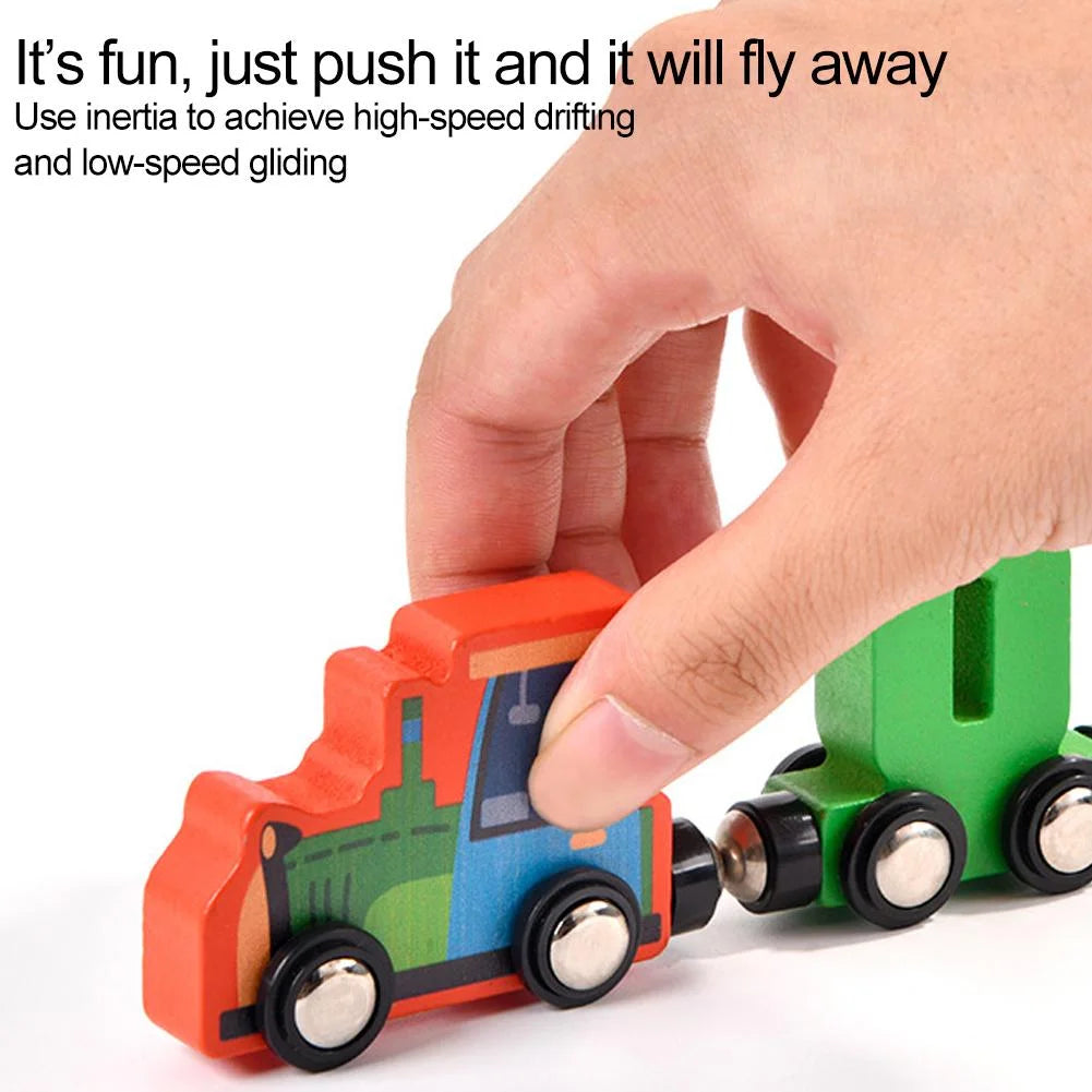 Colorful Building Blocks Number Digital Magnetic Wooden Train Toys Educational Hand-eye Coordination Magnetic Digital Train