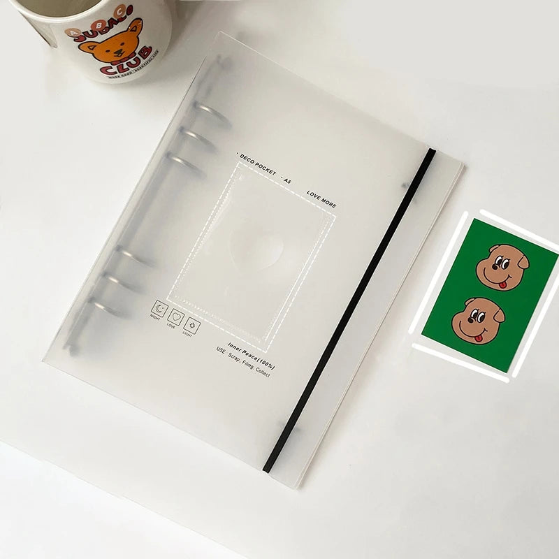A5 Kpop Photocard Holder Binding Photo Cards Holder in Polaroid Album Book 3 Inches Heart Photo Card School Stationery Binder