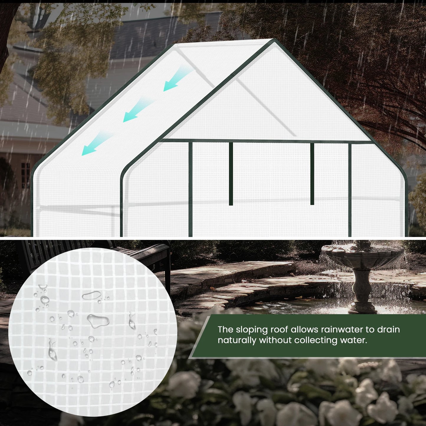 WOLTU Garden Greenhouse Wintering Tent with 3 Shelves Reinforced PE Cover Windproof for Vegetables Flowers Plants
