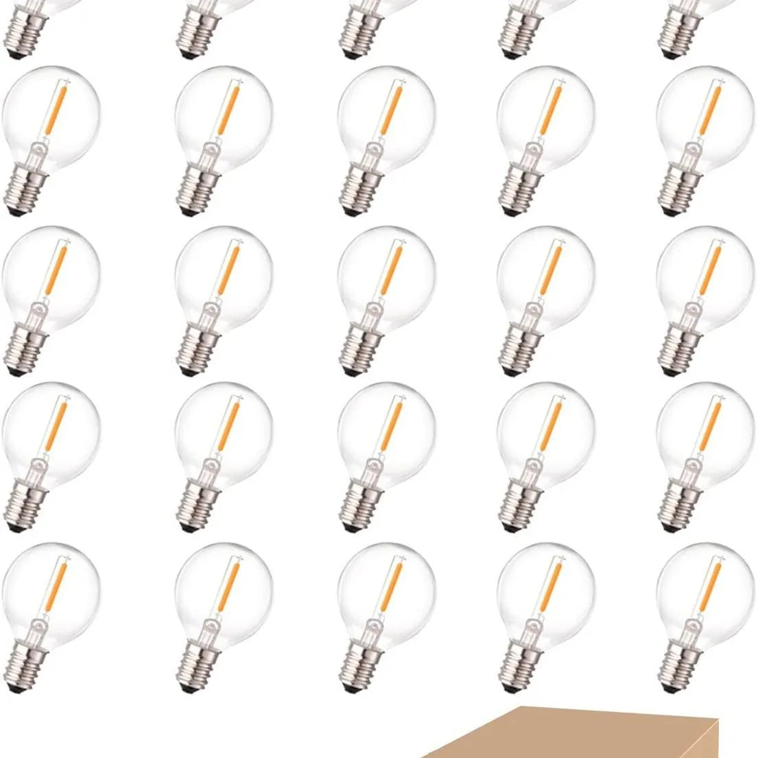 5-25PCS Vintage G40 Led String Light Replacement Bulb 1W 3V 120V 220V Plastic Shatterproof Globe Ball Lamp E12 Base 2700K Edison
