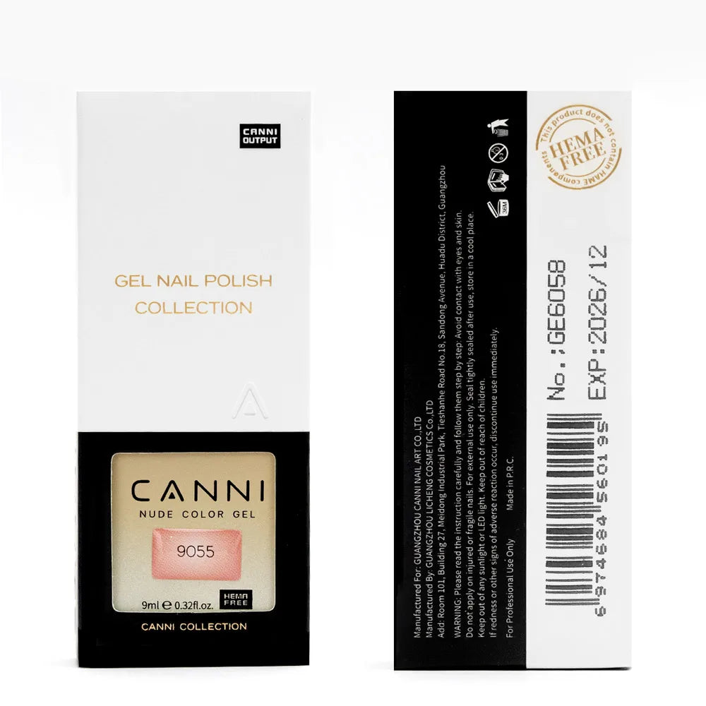 Canni Nail Gel Polish Jelly Nude Color HEMA FREE TPO FREE 9ml Transparent Semi Permanent Natural Nude French Nail Gel Lacquer