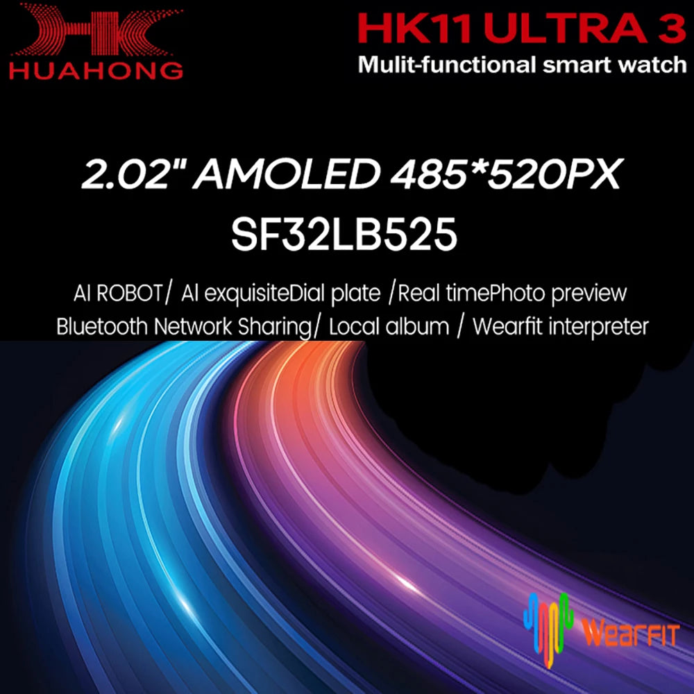Upgrade Hk11 Ultra 3 Gen2 SmartWatch 4GB ROM AI ROBOT AMOLED Network 49mm G-Sensor ChatGPT NFC Compass GPS 3D Menu Music Watch