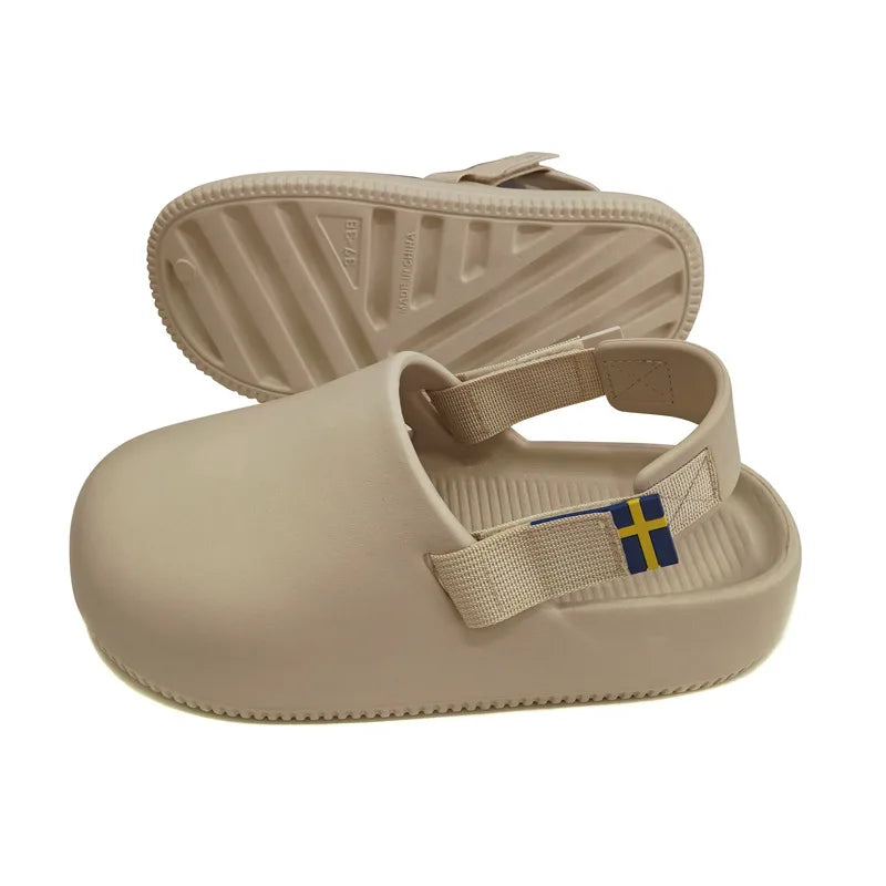2026 Autumn New EVA Baotou Slippers for External Use, Couple Half Slippers, Non slip, Can be worn externally