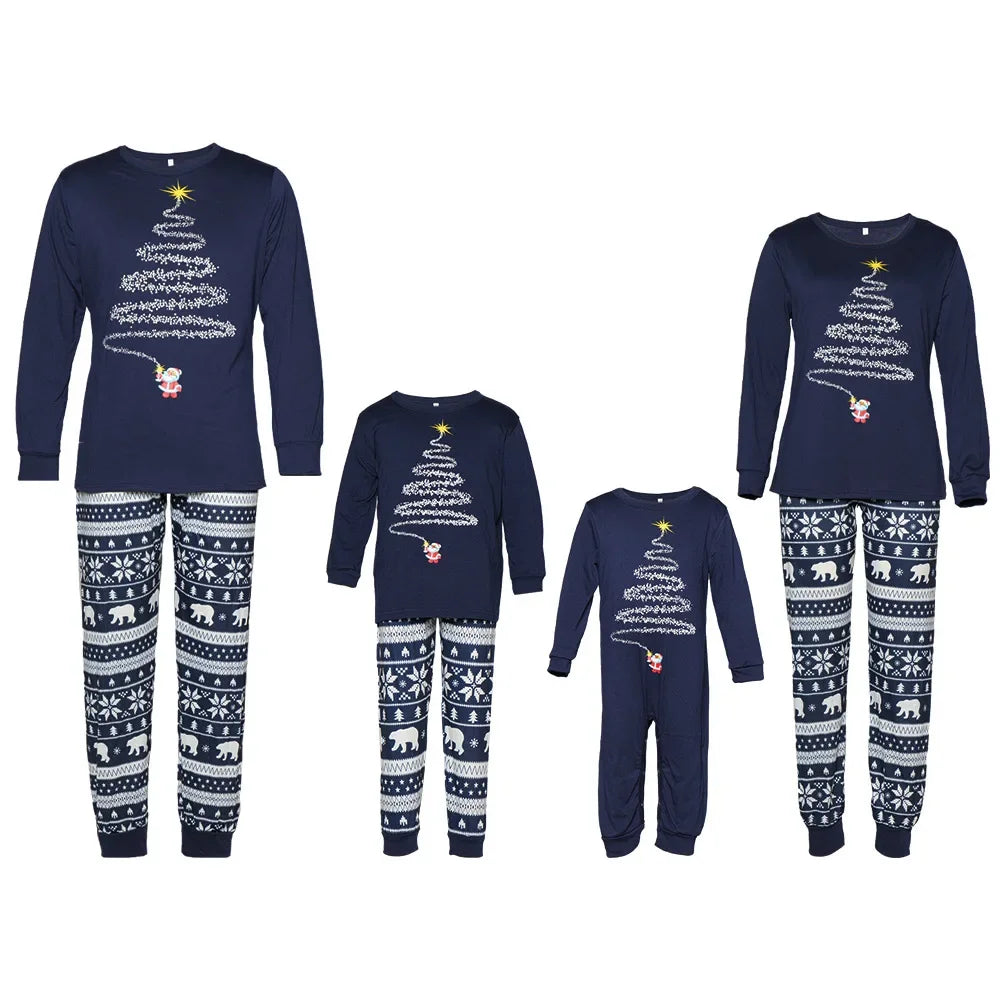 Christmas Look Pajamas Set Mom Dad Kids Dog Matching Pyjamas Cute Elf Print Sleepwear Soft Loose 2 Pieces Suit Xmas Wear Pijamas