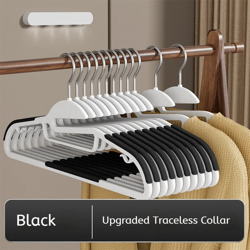 10Pcs Black/Orange/Grey Multifunctional Wet and Dry Household Hanger Suitable for Hanging Clothes Bedroom Wardrobe Anti-Slip
