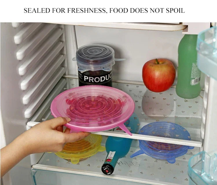 Silicone Stretch Lid Kitchen Accessories Can Be Reused Food Cover Plastic Wrap Cover Fresh-keeping Sealed Bowl Storage Home