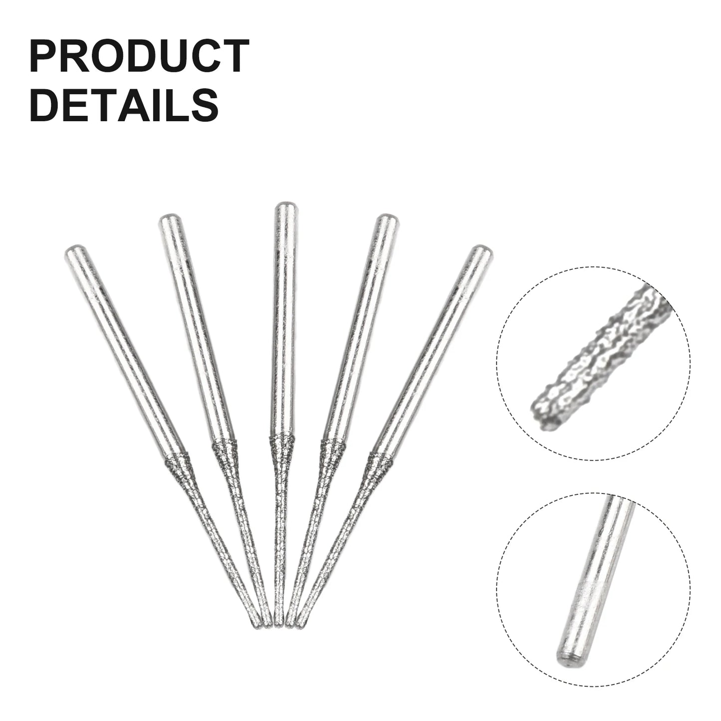 5pcs 0.8-2.5mm Diamond Coated Drill Bits 2.35mm Shank Glass Jade Amber Jewelry Diamond Drill Bits For Drilling Glass Woodworking