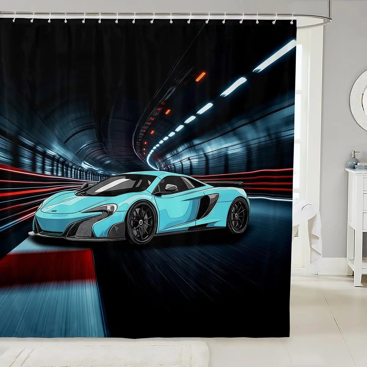 Dachshund Shower Curtain Kids Cute pet Dog Bathroom Shower Liner for Teens Puppy Bath Curtain Waterproof Waterproof Polyester