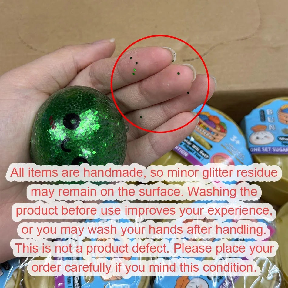 Mini Glitter Dumpling Squishy ULTRA RARE Gold Glitter Hidden Edition Dumpling Sensory Steamer Soft Dough Ball for Stress Relief