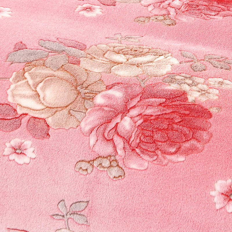 1pc Floral Style Warm Bedspread Fleece Blanket Plaid Travel Shawl Sofa Nap Blankets Home Bedsheet Manta