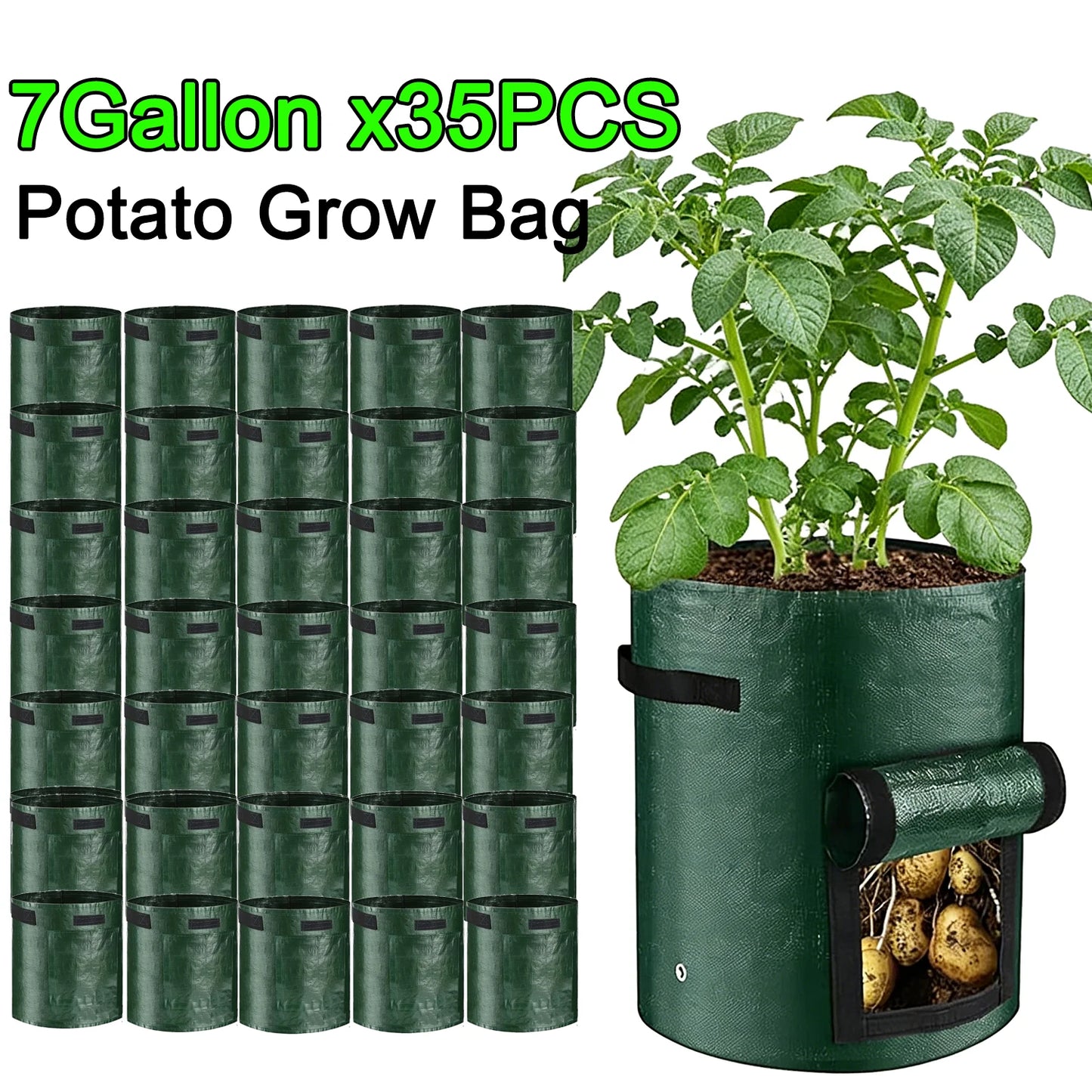 50PCS 7 Gallon Grow Bags for Vegetables Plants with Handles Pots for Plants Form for Garden Flower Pots for Outdoor &Living Room