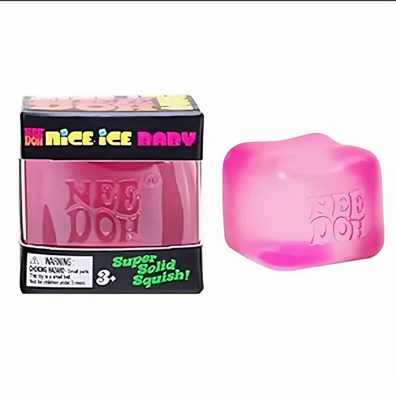 Needoh Nice Berg Giant Sensory Cube Maltose Toy 4 Pack Mini Baby Teenie Cube Squeeze Slow Rebound Stress Reliever Sensory Play