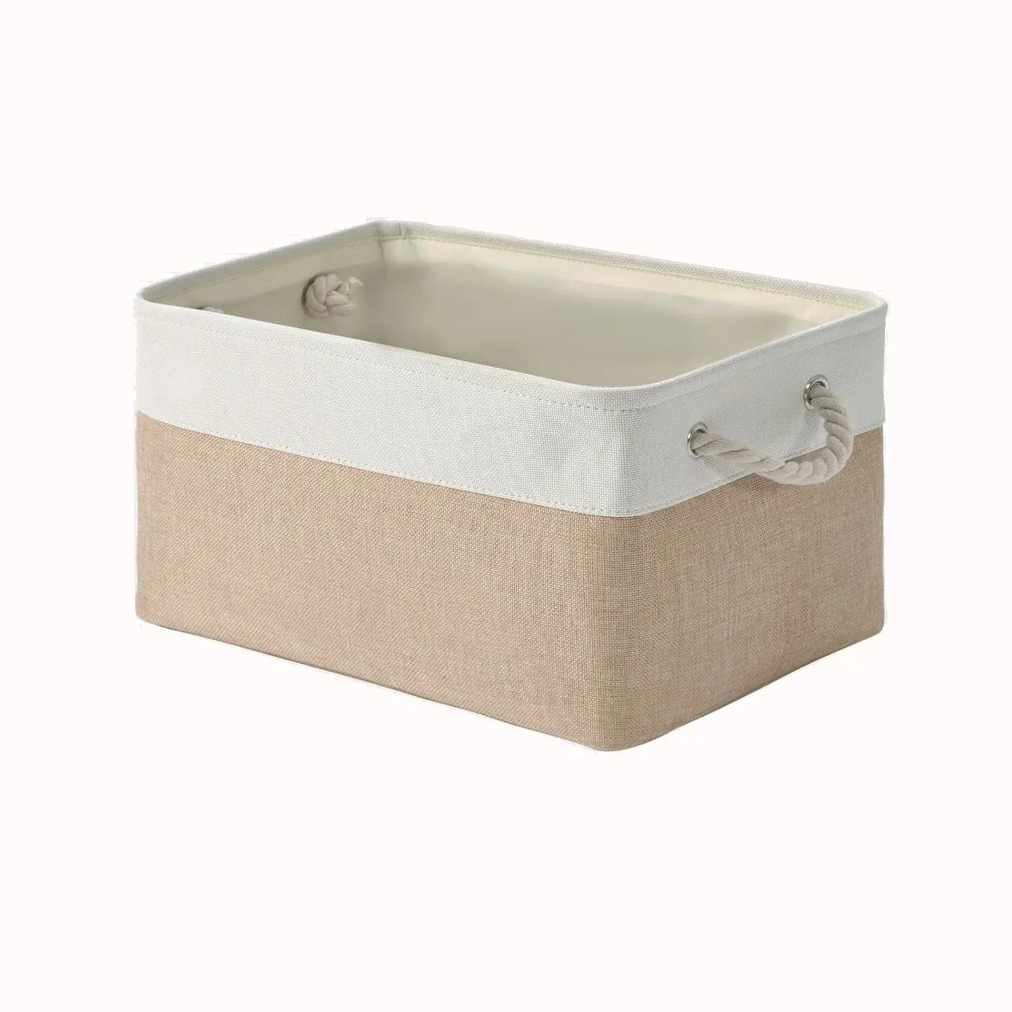 Folding Linen Fabric Storage Basket Multi-functional Sundries Storage Bag with Handle Organizer Box for Underwear Sock Baby Toys