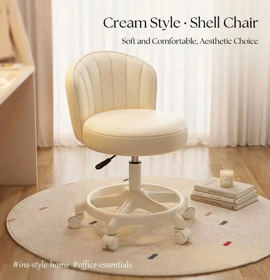 Ins Style Desk Chair Swivel Rolling Chair With Footrest Adjustable Height Home Computer Task Chair For Bedroom Make Up