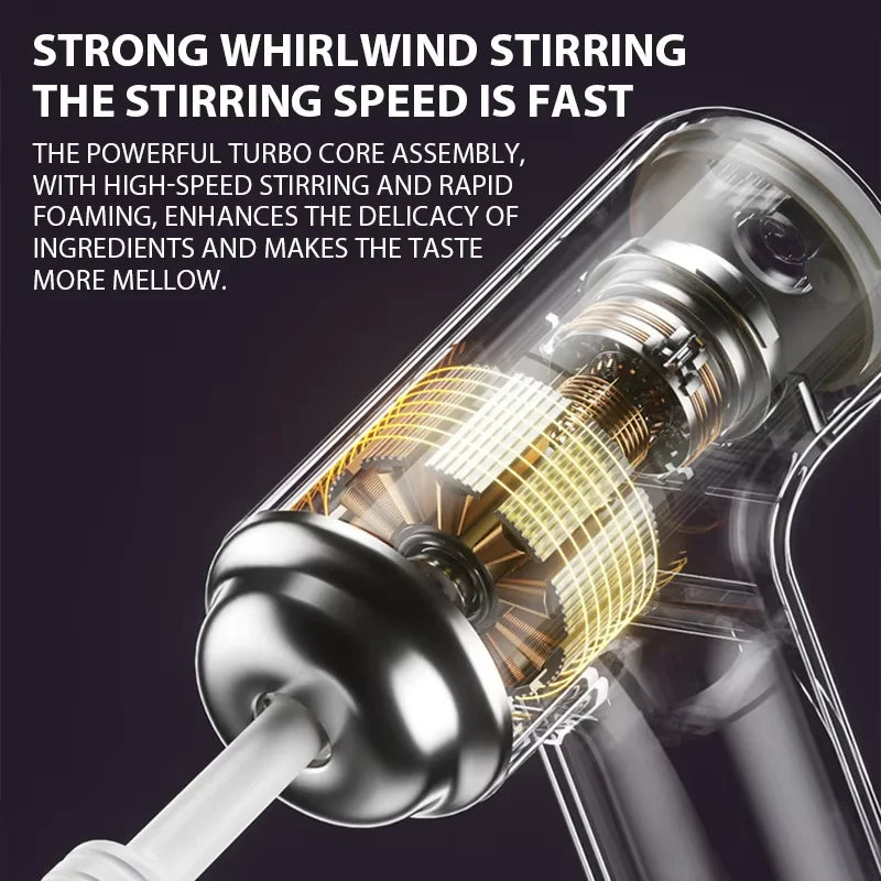 Handheld Electric Egg Beater Wireless Rechargeable Milk Frother Coffee Drink Mixer Milk Foamer Kitchen Tool For Cakes