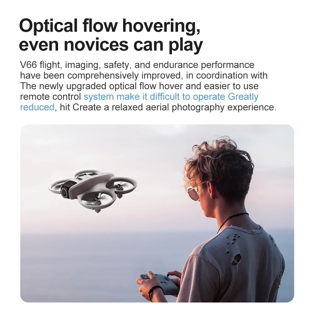 Lenovo V66 Mini Drone | 4K HD Camera, WiFi FPV, Obstacle Avoidance, Pocket-Sized RC Helicopter & Quadcopter