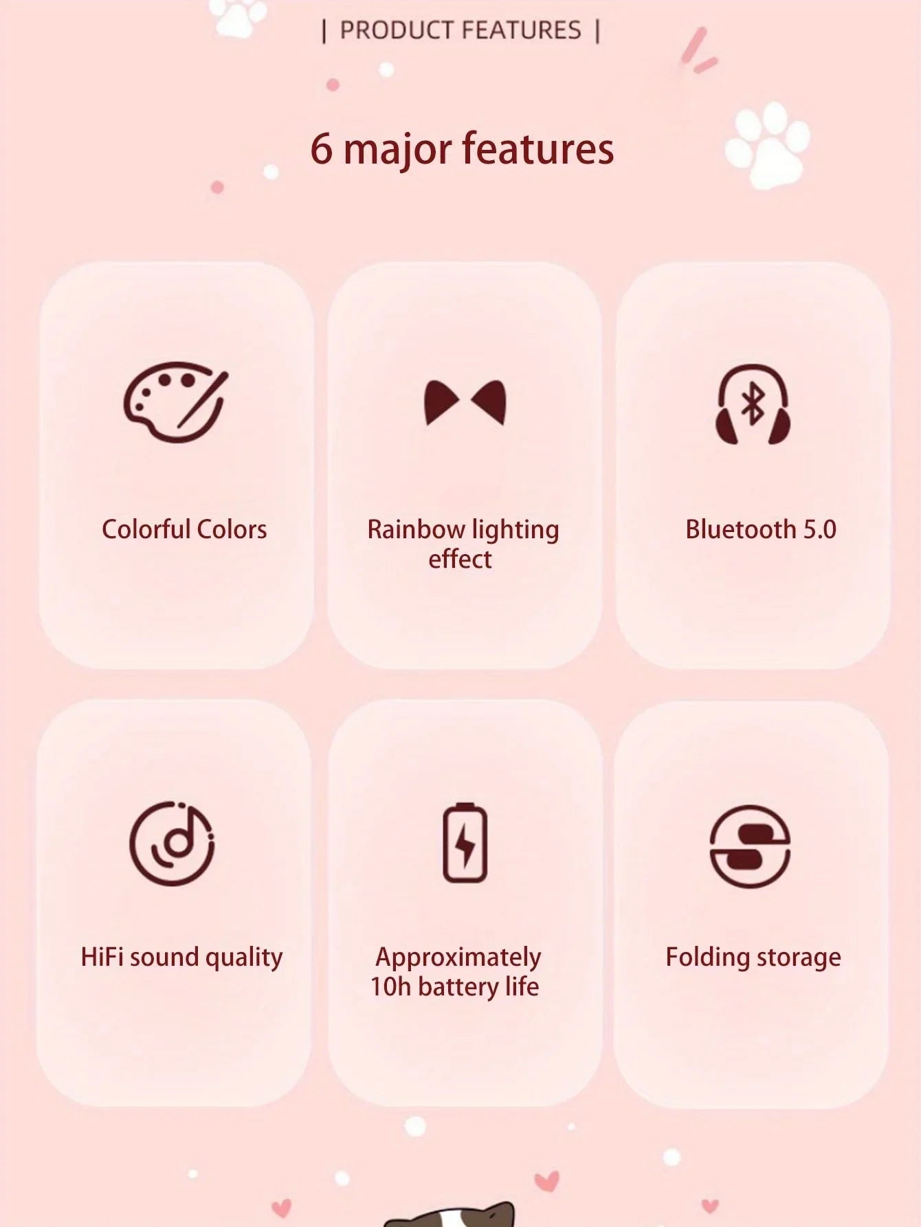 New Cute Cat Wireless Headphones RGB Cute Cat Ears Headset With Microphone Noise Cancelling Kid Stereo Music Children's Gifts