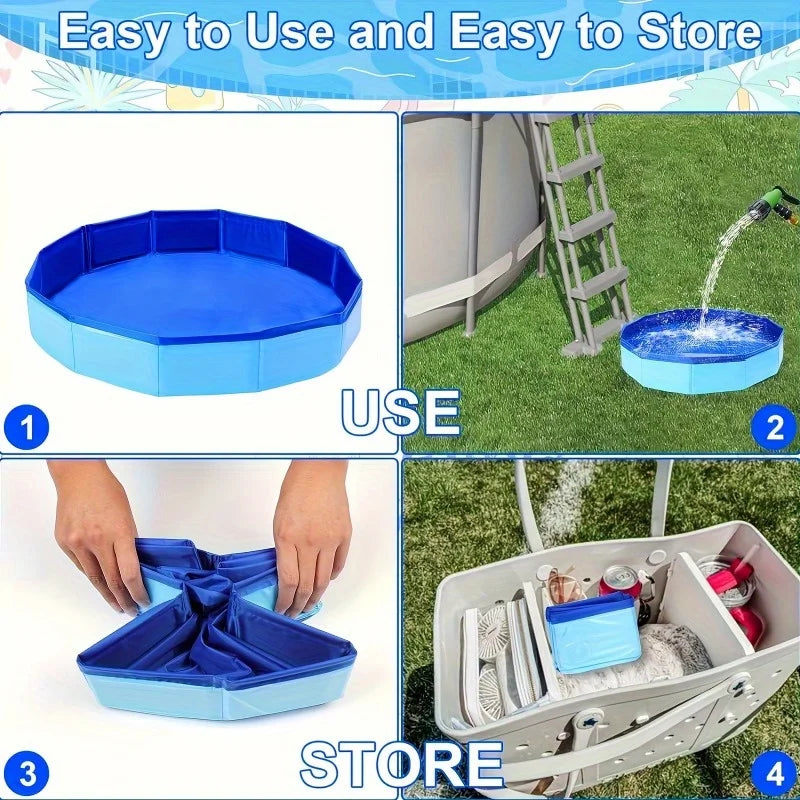 Portable PVC Foldable Foot Bath Suitable for Ground Level Pool Entrances, Ideal for Pool Foot Cleaning and Pool Accessories