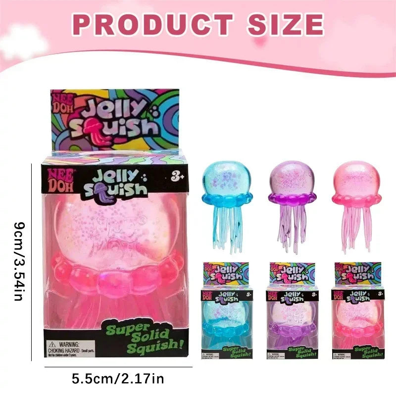 Confirmed Needoh Fuzz Ball Jellyfish Squishy Blind Box Series Various Colors Cute Jellyfish Modeling Stress Relief Relax Fun Toy