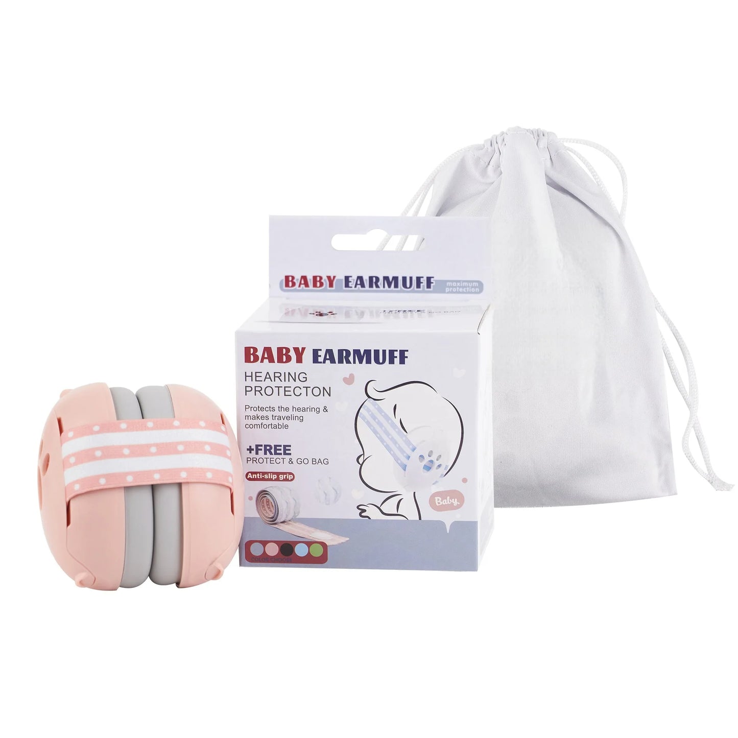 2 in 1 Baby Earmuff Mini-headset Adjustable Noise-proof Ear Protection Kids' Outdoor Sleep and Airplane Anti-noise Earmuffs