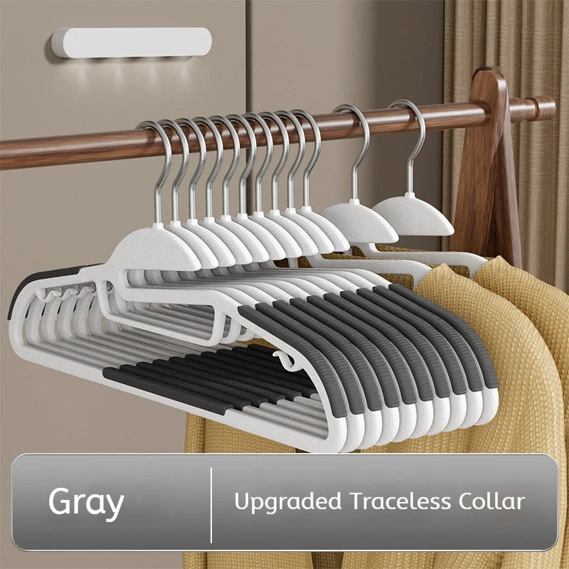 10Pcs Black/Orange/Grey Multifunctional Wet and Dry Household Hanger Suitable for Hanging Clothes Bedroom Wardrobe Anti-Slip