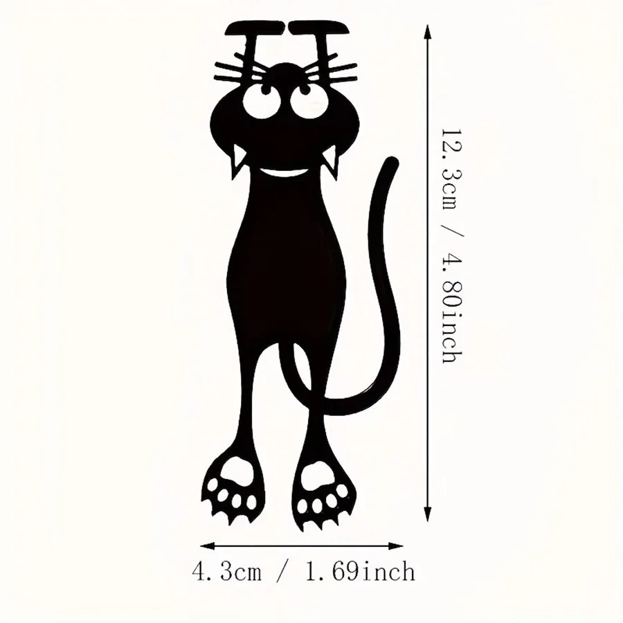 1/2/5/pcs of acrylic hollow bookmarks, creative hollow black kitten hanging bookmarks, are excellent gifts for avid readers