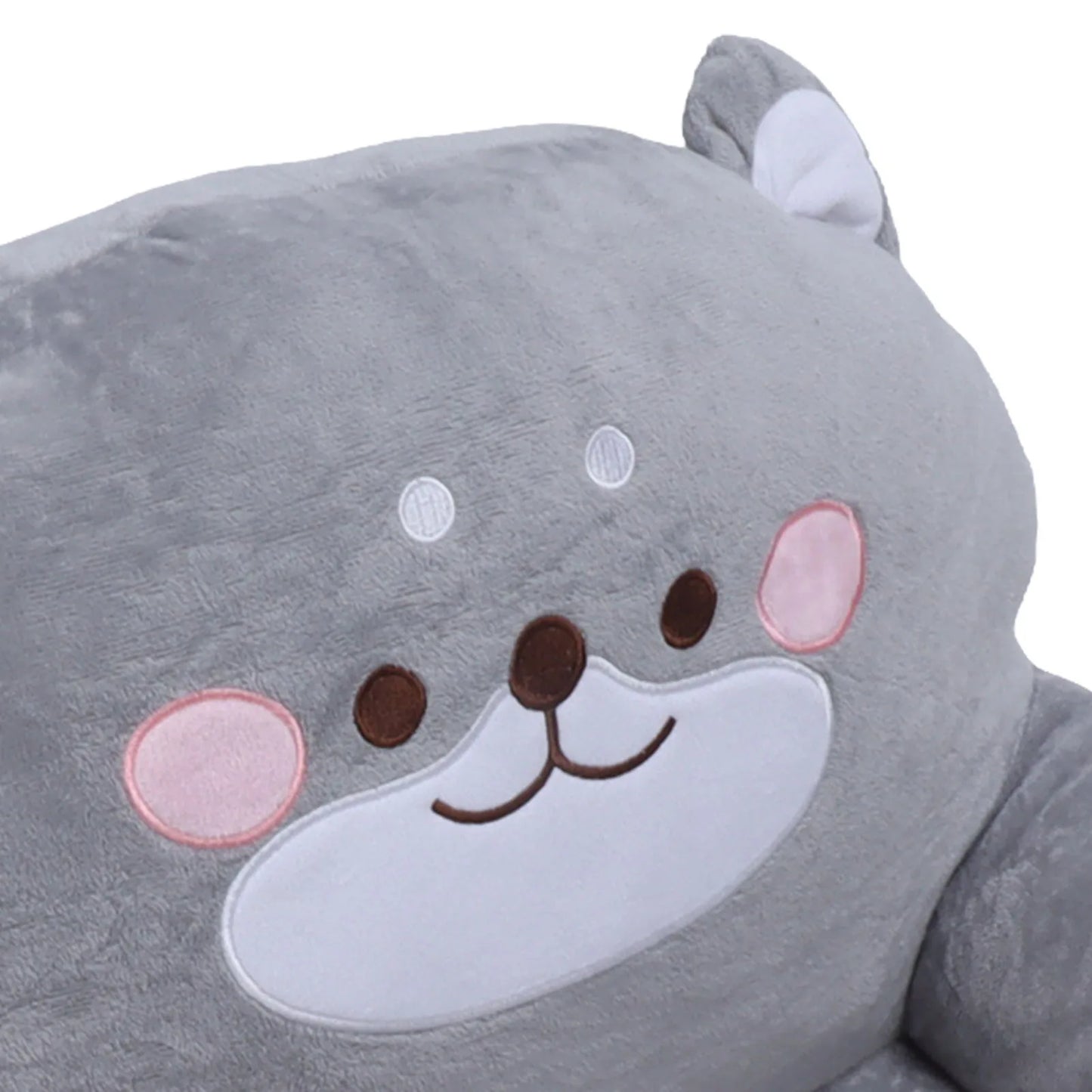 Gray Kids Sofa Easy To Clean Soft Breathable Toddler Chair Stable Backrest Cartoon Gray Dog  Wide Handle for Relaxing