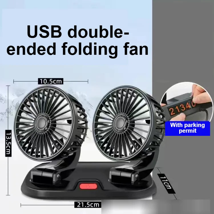 5V/12V/24V Car Fan Cooling Dual/Three Head USB Cooler Adjustable Auto Cooler Air Fan Car Accessories Wind Regulation