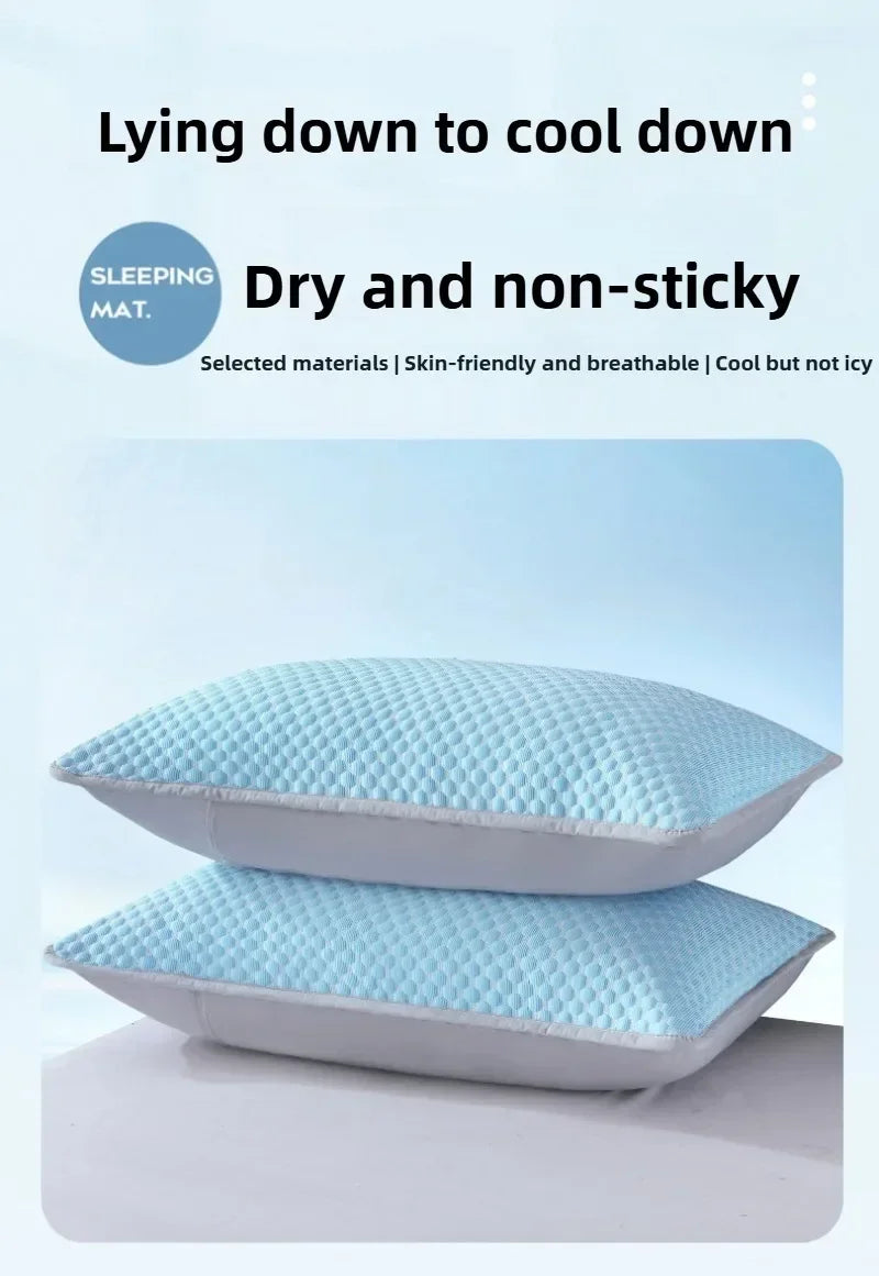 Summer Cooling Pillowcase Solid Color Ice Bean Bean Pillowcase Cool Feeling Air Conditioning Cover Washable  (No Pillow) 48x74cm