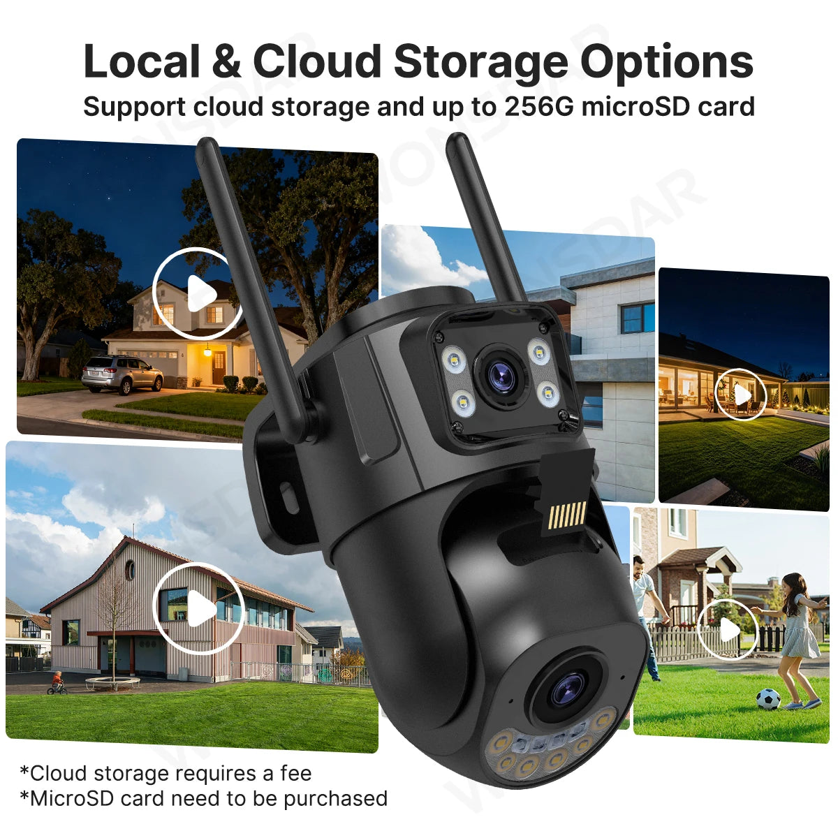 External Wifi PTZ Camera Dual Lens 2.4Ghz&5Ghz WiFi Outdoor IP Camera Auto Tracking Security Protection CCTV Surveillance iCsee