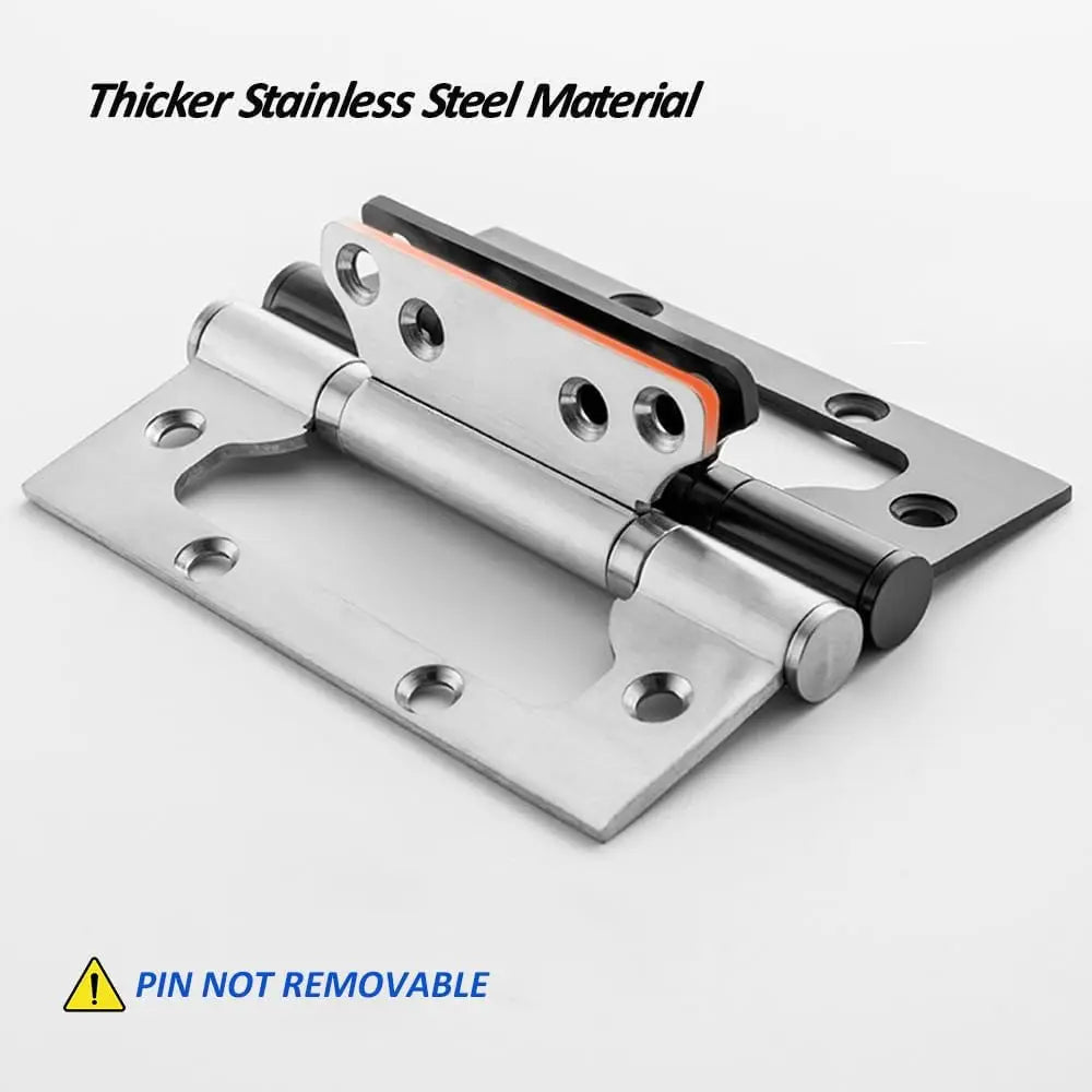6 Pieces 4x 3 inch Non Mortise Door Hinges, Stainless Steel Door Hinges with Mounting Screws, Brushed Surface Door Hinge