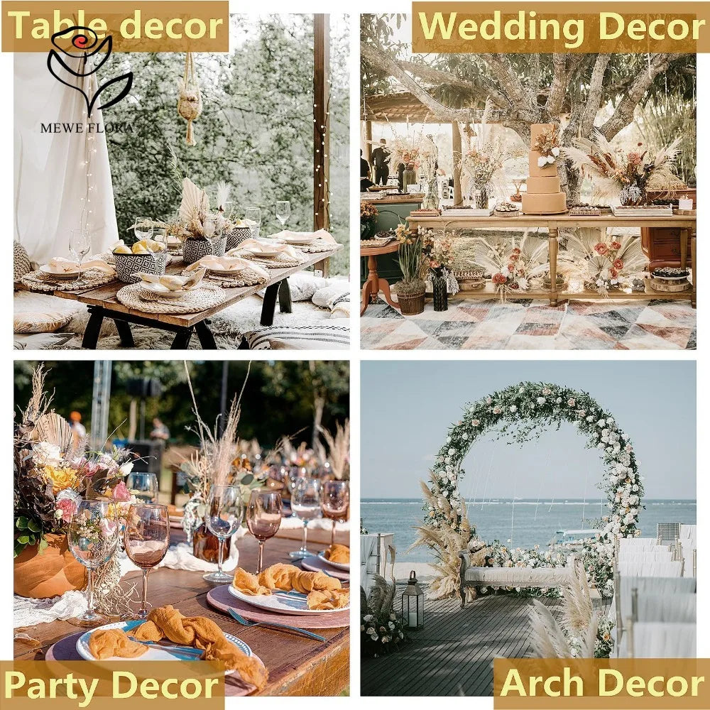 120pcs Fluffy Pampas Bunny Tail Grass Dried Artificial Flowers  Bouquet for Bathroom Wall Office Boho Home Wedding Decorations