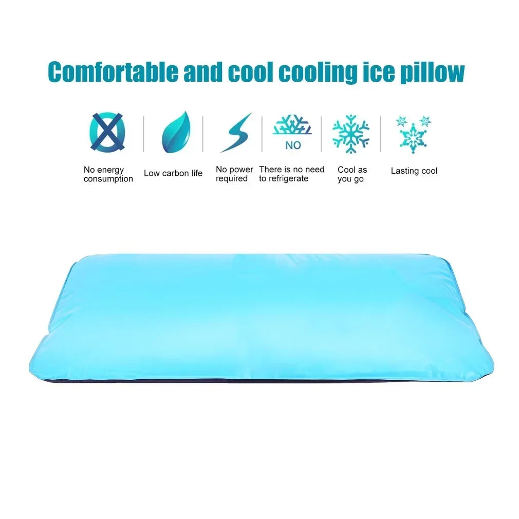 Summer Cooling Ice Pillow Cool Bed Mat Pad Relax Muscle Help Sleeping Pad Mat Travel Pillow Office Comfort Ice Pillow Aid Sleep