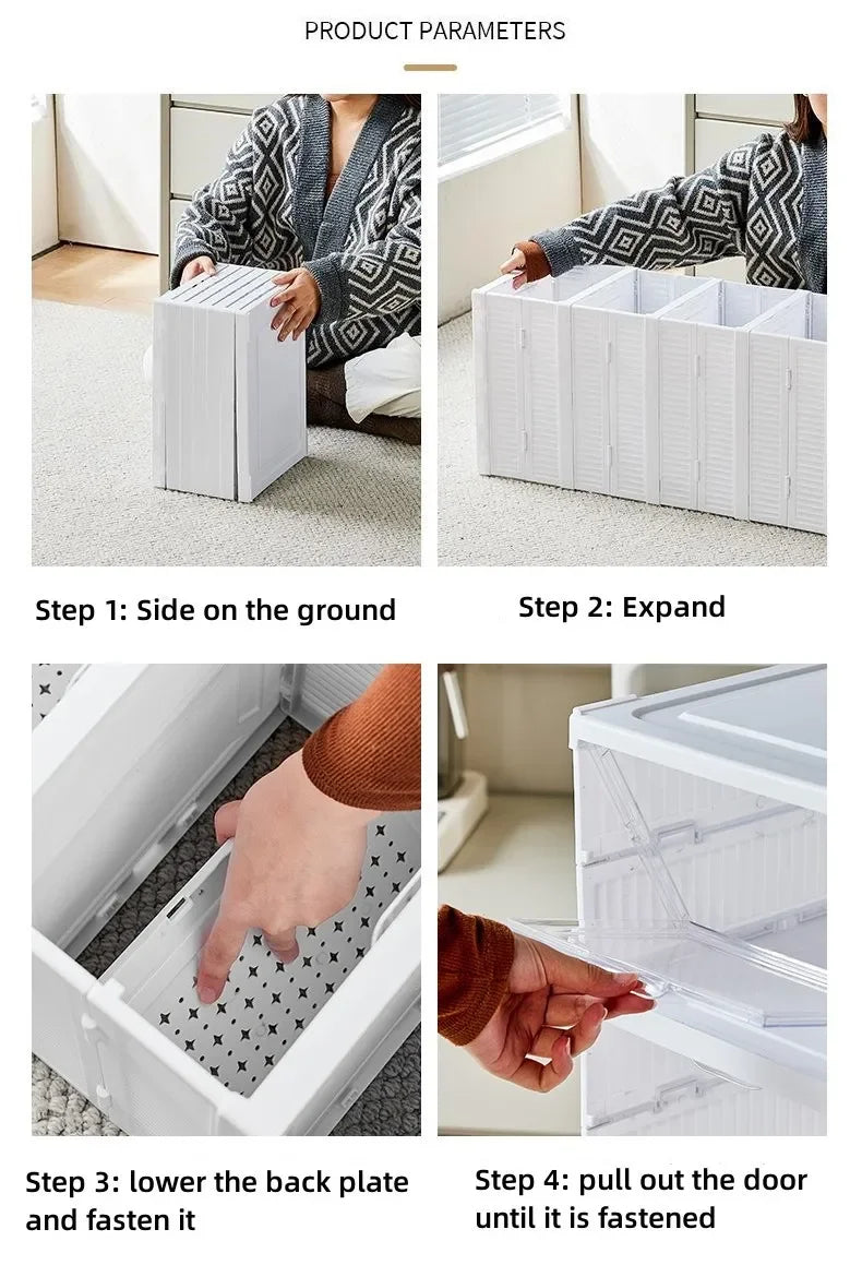 6 Layers Foldable Transparent Shoe Box Stackable Dustproof High Top Sneaker Storage Organizer for Home Closet